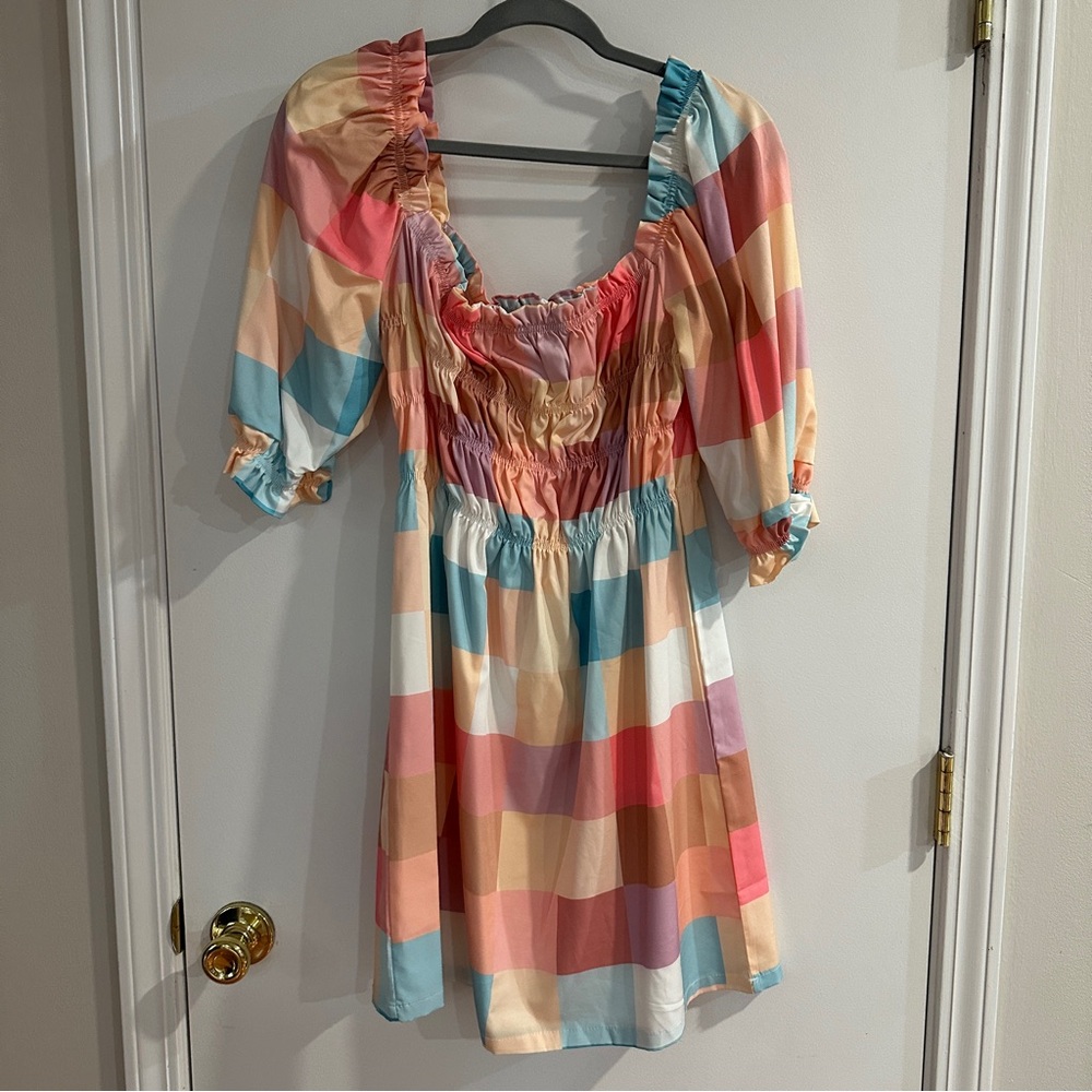 Multicolor smocked dress